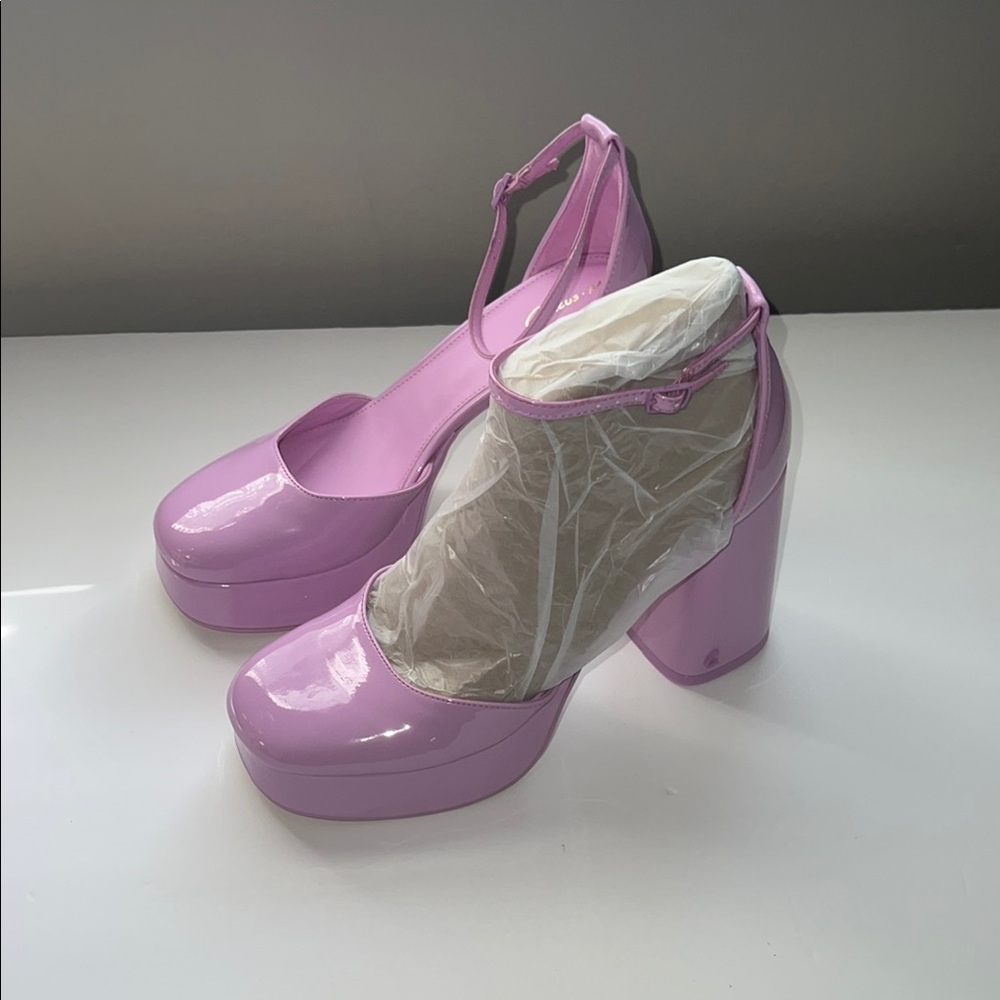 Purple Platform Heels with Glossy Finish